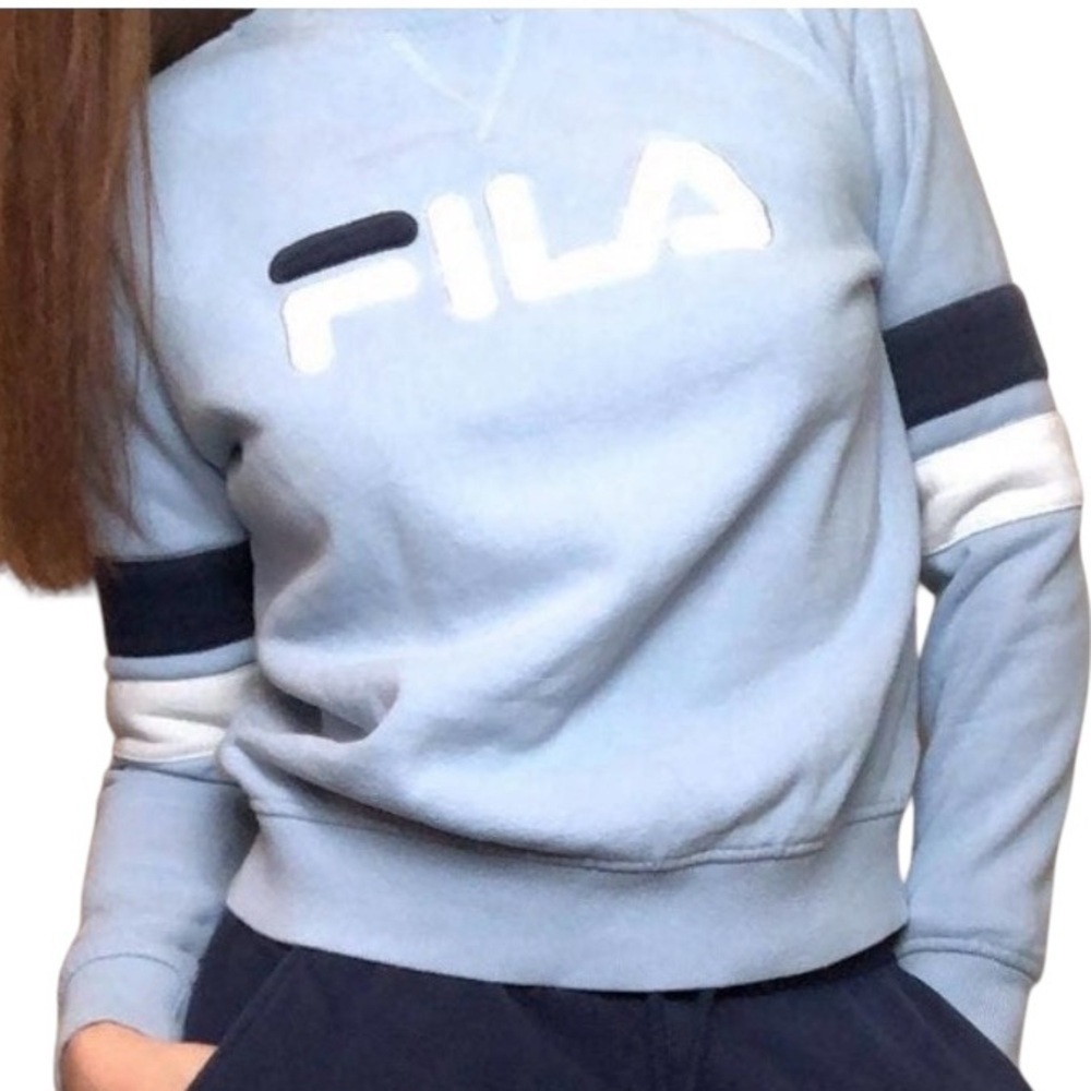 Y2K FILA crewneck sweatshirt light blue